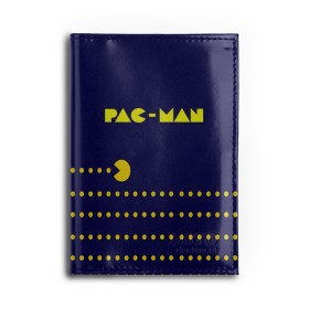 Обложка для автодокументов с принтом PAC-MAN в городе Новоалтайск, натуральная кожа |  размер 19,9*13 см; внутри 4 больших “конверта” для документов и один маленький отдел — туда идеально встанут права | 1980 | game | ghostbusters | pac man | игра | монстры | охотники за привидениями | пэкмен | уровень | ход