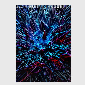 Скетчбук с принтом NEON GEOMETRY в городе Новоалтайск, 100% бумага
 | 48 листов, плотность листов — 100 г/м2, плотность картонной обложки — 250 г/м2. Листы скреплены сверху удобной пружинной спиралью | Тематика изображения на принте: abstraction | cyber | cyberpunk | future | geometry | hexagon | neon | techno | texture | абстракция | броня | геометрия | кибер | краски | неон | неоновый | сетка | соты | стальная броня | текстура | шестигранники