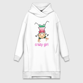 Платье-худи хлопок с принтом Crazy girl в городе Новоалтайск,  |  | crazy | веселая | девочка | девчонка | детский | дочка | жизнерадостная | забавная | любимая | перевернутая | подруга | рисунок | сумасшедшая | энергичная