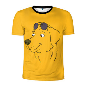 Мужская футболка 3D спортивная с принтом Mr. Peanutbutter в городе Новоалтайск, 100% полиэстер с улучшенными характеристиками | приталенный силуэт, круглая горловина, широкие плечи, сужается к линии бедра | bojack horseman | mr. peanutbutter | конь боджек | мистер арахисовое масло | мистер подхвост