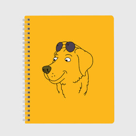 Тетрадь с принтом Mr Peanutbutter в городе Новоалтайск, 100% бумага | 48 листов, плотность листов — 60 г/м2, плотность картонной обложки — 250 г/м2. Листы скреплены сбоку удобной пружинной спиралью. Уголки страниц и обложки скругленные. Цвет линий — светло-серый
 | Тематика изображения на принте: bojack horseman | mr. peanutbutter | конь боджек | мистер арахисовое масло | мистер подхвост