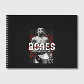 Альбом для рисования с принтом Bones Jones в городе Новоалтайск, 100% бумага
 | матовая бумага, плотность 200 мг. | Тематика изображения на принте: bones jones | jon bones jones | jon jones | jonny bones | jonnybones | mma | ssru | ufc | джон джонс | мма