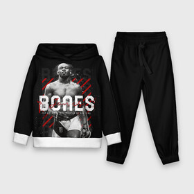 Детский костюм 3D (с толстовкой) с принтом Bones Jones в городе Новоалтайск,  |  | bones jones | jon bones jones | jon jones | jonny bones | jonnybones | mma | ssru | ufc | джон джонс | мма