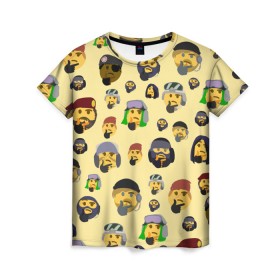 Женская футболка 3D с принтом Thinking emoji skins в городе Новоалтайск, 100% полиэфир ( синтетическое хлопкоподобное полотно) | прямой крой, круглый вырез горловины, длина до линии бедер | battlefield текстуры | doodling | emoji | pattern | skins | textures | thinking | tiles | военные | дудлинг | думающий | коллаж | паттерны | скины | смайлик | солдаты | тайлы | фон | эмоджи