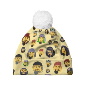 Шапка 3D c помпоном с принтом Thinking emoji skins в городе Новоалтайск, 100% полиэстер | универсальный размер, печать по всей поверхности изделия | battlefield текстуры | doodling | emoji | pattern | skins | textures | thinking | tiles | военные | дудлинг | думающий | коллаж | паттерны | скины | смайлик | солдаты | тайлы | фон | эмоджи