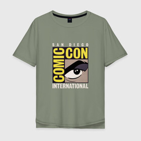Мужская футболка хлопок Oversize с принтом Comic Con в городе Новоалтайск, 100% хлопок | свободный крой, круглый ворот, “спинка” длиннее передней части | comic con | san diego | калифорния | комик кон | комикс | лето | пальмы | пляж | поп культура | сан диего | фантастика | фестиваль