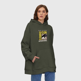 Худи SuperOversize хлопок с принтом Comic Con в городе Новоалтайск, 70% хлопок, 30% полиэстер, мягкий начес внутри | карман-кенгуру, эластичная резинка на манжетах и по нижней кромке, двухслойный капюшон
 | comic con | san diego | калифорния | комик кон | комикс | лето | пальмы | пляж | поп культура | сан диего | фантастика | фестиваль