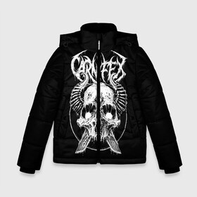 Зимняя куртка для мальчиков 3D с принтом Carnifex в городе Новоалтайск, ткань верха — 100% полиэстер; подклад — 100% полиэстер, утеплитель — 100% полиэстер | длина ниже бедра, удлиненная спинка, воротник стойка и отстегивающийся капюшон. Есть боковые карманы с листочкой на кнопках, утяжки по низу изделия и внутренний карман на молнии. 

Предусмотрены светоотражающий принт на спинке, радужный светоотражающий элемент на пуллере молнии и на резинке для утяжки | behemoth | black | blackmetal | burzum | carnifex | punk | rock | suicide silence