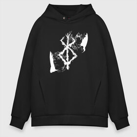 Мужское худи Oversize хлопок с принтом BERSERK в городе Новоалтайск, френч-терри — 70% хлопок, 30% полиэстер. Мягкий теплый начес внутри —100% хлопок | боковые карманы, эластичные манжеты и нижняя кромка, капюшон на магнитной кнопке | anime | anime berserk | berserk | knight | manga | аниме | аниме берсерк | берсерк | манга | рыцарь