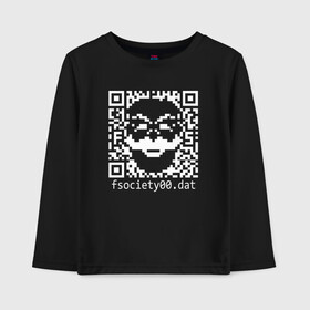Детский лонгслив хлопок с принтом MR ROBOT в городе Новоалтайск, 100% хлопок | круглый вырез горловины, полуприлегающий силуэт, длина до линии бедер | darknet | hack | hacker | mr.robot | robot | взломщик | даркнет | мистер робот | программист | робот | хакер