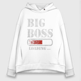 Женское худи Oversize хлопок с принтом Big Boss в городе Новоалтайск, френч-терри — 70% хлопок, 30% полиэстер. Мягкий теплый начес внутри —100% хлопок | боковые карманы, эластичные манжеты и нижняя кромка, капюшон на магнитной кнопке | art | big boss | boss | inscription | loading | арт | большой босс | босс | загрузка | надпись