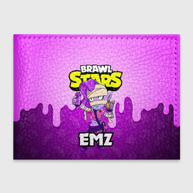 Обложка для студенческого билета с принтом BRAWL STARS EMZ в городе Новоалтайск, натуральная кожа | Размер: 11*8 см; Печать на всей внешней стороне | Тематика изображения на принте: brawl stars | brawl stars emz | brawler | emz | бравл старз | бравлер | эмз