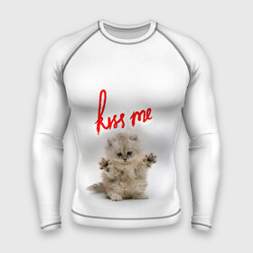Мужской рашгард 3D с принтом Kiss me cat в городе Новоалтайск,  |  | cat | kiss | me | детей | для | интересная | киса | киска | коллаж | кот | котенок | котик | котоколлаж | кошак | кошечка | кошка | любимка | много | мультик | мультфильм | мур | поцелуй | прикольная | разноцветный
