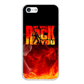 Чехол для iPhone 5/5S матовый с принтом Queen - We Will Rock You в городе Новоалтайск, Силикон | Область печати: задняя сторона чехла, без боковых панелей | freddie mercury | paul | queen | quen | богемская рапсодия | брайан мэй | глэм | группа | джон дикон | квин | королева | куин | меркури | меркьюри | музыкант | мэркури | певец | песня | поп | роджер тейлор | рок