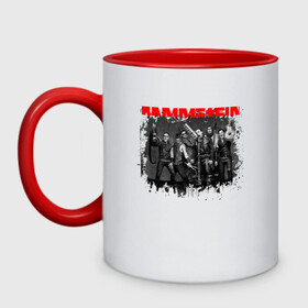 Кружка двухцветная с принтом RAMMSTEIN в городе Новоалтайск, керамика | объем — 330 мл, диаметр — 80 мм. Цветная ручка и кайма сверху, в некоторых цветах — вся внутренняя часть | Тематика изображения на принте: rammstein | till lindemann | готик метал | индастриал метал | пауль ландерс | рамштайн | рихард круспе | тилль линдеманн | хард рок