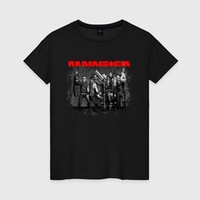 Женская футболка хлопок с принтом RAMMSTEIN в городе Новоалтайск, 100% хлопок | прямой крой, круглый вырез горловины, длина до линии бедер, слегка спущенное плечо | rammstein | till lindemann | готик метал | индастриал метал | пауль ландерс | рамштайн | рихард круспе | тилль линдеманн | хард рок