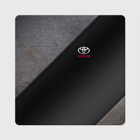 Магнит виниловый Квадрат с принтом TOYOTA CARBON в городе Новоалтайск, полимерный материал с магнитным слоем | размер 9*9 см, закругленные углы | Тематика изображения на принте: 2020 | alphard | auto | camry | corolla | highlander | hilux | land cruiser 200 | prado | rav4 | sport | supra | toyota | tundra | авто | автомобиль | автомобильные | альфард | бренд | камри | марка | машины | спорт | тойота