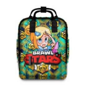 Женский рюкзак 3D с принтом PIPER BRAWL STARS в городе Новоалтайск, 100% полиэстер | лямки с регулируемой длиной, сверху ручки, чтобы рюкзак нести как сумку. Основное отделение закрывается на молнию, как и внешний карман. Внутри два дополнительных кармана, один из которых закрывается на молнию. По бокам два дополнительных кармашка, куда поместится маленькая бутылочка
 | Тематика изображения на принте: brawl | brawl stars | brawl stars spike | brawl stars спайк | piper | stars | бравл | бравл старс | бравл старс пай | бравл старс спайк | игры | лого | лого brawl stars | лого бравл старс | логотип | логотип brawl stars | логотип бравл ста