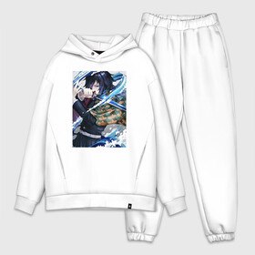 Мужской костюм хлопок OVERSIZE с принтом Kimetsu no yaiba синяя волна в городе Новоалтайск,  |  | demon slayer | kimetsu no yaiba | nezuko | shinobu | slayer | tanjiro | zenitsu | гию томиока | зенитцу | иноске хашибира | клинок рассекающий демонов | незуко | танджиро | шинобу кочо