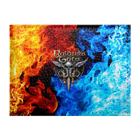 Обложка для студенческого билета с принтом BALDUR`S GATE в городе Новоалтайск, натуральная кожа | Размер: 11*8 см; Печать на всей внешней стороне | Тематика изображения на принте: baldur s | baldur s gate | baldur s gate 3 | demons | knights | monsters | балдур | демоны | игры | монстры | рыцари