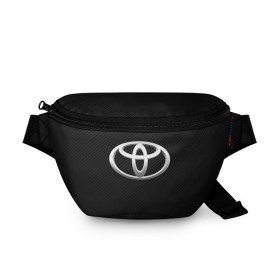 Поясная сумка 3D с принтом Toyota carbon в городе Новоалтайск, 100% полиэстер | плотная ткань, ремень с регулируемой длиной, внутри несколько карманов для мелочей, основное отделение и карман с обратной стороны сумки застегиваются на молнию | 2020 | alphard | auto | camry | corolla | highlander | hilux | land cruiser 200 | prado | rav4 | sport | supra | toyota | tundra | авто | автомобиль | автомобильные | альфард | бренд | камри | марка | машины | спорт | тойота