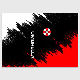 Поздравительная открытка с принтом  RESIDENT EVIL UMBRELLA в городе Новоалтайск, 100% бумага | плотность бумаги 280 г/м2, матовая, на обратной стороне линовка и место для марки
 | Тематика изображения на принте: ada wong | biohazard | leon | nemesis | project resistance | raccoon city | re | re3 | resident evil | resident evil 3 | rpd | stars | umbrella | ада вонг | амбрелла | немезис | ужасы