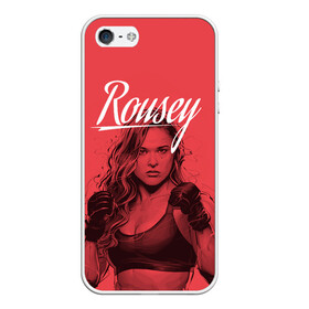 Чехол для iPhone 5/5S матовый с принтом Ronda Rousey в городе Новоалтайск, Силикон | Область печати: задняя сторона чехла, без боковых панелей | mma | ronda rousey | rowdy | ufc | мма | ронда роузи
