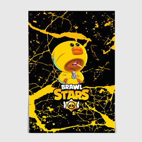 Постер с принтом Brawl Stars Leon Duck в городе Новоалтайск, 100% бумага
 | бумага, плотность 150 мг. Матовая, но за счет высокого коэффициента гладкости имеет небольшой блеск и дает на свету блики, но в отличии от глянцевой бумаги не покрыта лаком | brawl | brawl stars | brawlstars | duck | game | loen | paint | star | stars | бравл | браво | детская | детский | детям | звезда | звезды | игра | краски | леон | стар | старс | утка