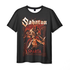 Мужская футболка 3D с принтом Sabaton - Sparta в городе Новоалтайск, 100% полиэфир | прямой крой, круглый вырез горловины, длина до линии бедер | battle metal | sabaton | военный рок | йоаким броден | крис рёланд | пар сундстрём | рок | рок группа | хэви метал | шведская группа | шведский рок