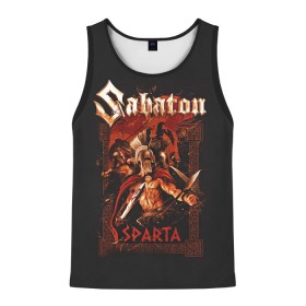 Мужская майка 3D с принтом Sabaton - Sparta в городе Новоалтайск, 100% полиэстер | круглая горловина, приталенный силуэт, длина до линии бедра. Пройма и горловина окантованы тонкой бейкой | battle metal | sabaton | военный рок | йоаким броден | крис рёланд | пар сундстрём | рок | рок группа | хэви метал | шведская группа | шведский рок