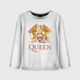 Детский лонгслив 3D с принтом Queen в городе Новоалтайск, 100% полиэстер | длинные рукава, круглый вырез горловины, полуприлегающий силуэт
 | freddie mercury | paul | queen | quen | богемская рапсодия | брайан мэй | глэм | группа | джон дикон | квин | королева | куин | меркури | меркьюри | музыкант | мэркури | певец | песня | поп | роджер тейлор | рок