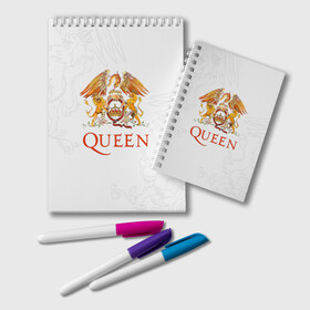 Блокнот с принтом Queen в городе Новоалтайск, 100% бумага | 48 листов, плотность листов — 60 г/м2, плотность картонной обложки — 250 г/м2. Листы скреплены удобной пружинной спиралью. Цвет линий — светло-серый
 | Тематика изображения на принте: freddie mercury | paul | queen | quen | богемская рапсодия | брайан мэй | глэм | группа | джон дикон | квин | королева | куин | меркури | меркьюри | музыкант | мэркури | певец | песня | поп | роджер тейлор | рок