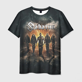 Мужская футболка 3D с принтом Sabaton Band в городе Новоалтайск, 100% полиэфир | прямой крой, круглый вырез горловины, длина до линии бедер | battle metal | sabaton | военный рок | йоаким броден | крис рёланд | пар сундстрём | рок | рок группа | хэви метал | шведская группа | шведский рок