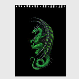 Скетчбук с принтом Green Dragon в городе Новоалтайск, 100% бумага
 | 48 листов, плотность листов — 100 г/м2, плотность картонной обложки — 250 г/м2. Листы скреплены сверху удобной пружинной спиралью | Тематика изображения на принте: beast | dinosaur | dragon | fire | hunter | ice | monster | predator | reptile | динозавр | дракон | зверь | лед | ледяной | монстр | огненный | огонь | охотник | хищник