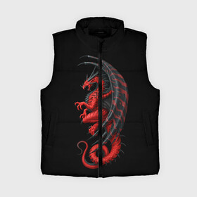 Женский жилет утепленный 3D с принтом Red Dragon в городе Новоалтайск,  |  | beast | dinosaur | dragon | fire | hunter | ice | monster | predator | reptile | динозавр | дракон | зверь | лед | ледяной | монстр | огненный | огонь | охотник | хищник