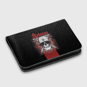 Картхолдер с принтом с принтом Sabaton Army Skull в городе Новоалтайск, натуральная матовая кожа | размер 7,3 х 10 см; кардхолдер имеет 4 кармана для карт; | battle metal | sabaton | военный рок | йоаким броден | крис рёланд | пар сундстрём | рок | рок группа | хэви метал | шведская группа | шведский рок