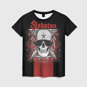 Женская футболка 3D с принтом Sabaton Army Skull в городе Новоалтайск, 100% полиэфир ( синтетическое хлопкоподобное полотно) | прямой крой, круглый вырез горловины, длина до линии бедер | battle metal | sabaton | военный рок | йоаким броден | крис рёланд | пар сундстрём | рок | рок группа | хэви метал | шведская группа | шведский рок