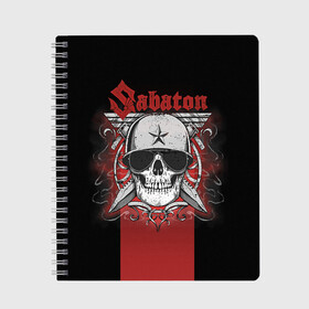 Тетрадь с принтом Sabaton Army Skull в городе Новоалтайск, 100% бумага | 48 листов, плотность листов — 60 г/м2, плотность картонной обложки — 250 г/м2. Листы скреплены сбоку удобной пружинной спиралью. Уголки страниц и обложки скругленные. Цвет линий — светло-серый
 | Тематика изображения на принте: battle metal | sabaton | военный рок | йоаким броден | крис рёланд | пар сундстрём | рок | рок группа | хэви метал | шведская группа | шведский рок