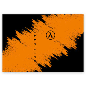 Поздравительная открытка с принтом HALF-LIFE в городе Новоалтайск, 100% бумага | плотность бумаги 280 г/м2, матовая, на обратной стороне линовка и место для марки
 | Тематика изображения на принте: aperture laboratories | black mesa | gordon freeman | half life | half life 3 | valve | блэк меса | вэлв | гордон фриман | халф лайф
