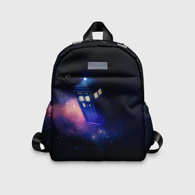 Детский рюкзак 3D с принтом TARDIS в городе Новоалтайск, 100% полиэстер | лямки с регулируемой длиной, сверху петелька, чтобы рюкзак можно было повесить на вешалку. Основное отделение закрывается на молнию, как и внешний карман. Внутри дополнительный карман. По бокам два дополнительных кармашка | david tennant | doctor who | jodie whittaker | matt smith | space | tardis | time | время | девид теннант | джоди уиттакер | доктор | доктор кто | космос | мэтт смит | тардис