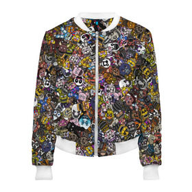 Женский бомбер 3D с принтом FNaF стикербомбинг в городе Новоалтайск, 100% полиэстер | застегивается на молнию, по бокам два кармана без застежек, мягкие манжеты, по низу бомбера и на воротнике — эластичная резинка | doodling | pattern | textures | tiles | дудлинг | игра. stickerbombing | коллаж | лица
голова | монстры | паттерны | паттрен | персонажи | пять ночей у фредди | тайлы | текстуры | фнаф | фон