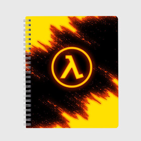 Тетрадь с принтом HALF-LIFE в городе Новоалтайск, 100% бумага | 48 листов, плотность листов — 60 г/м2, плотность картонной обложки — 250 г/м2. Листы скреплены сбоку удобной пружинной спиралью. Уголки страниц и обложки скругленные. Цвет линий — светло-серый
 | aperture laboratories | black mesa | gordon freeman | half life | half life 3 | valve | блэк меса | вэлв | гордон фриман | халф лайф