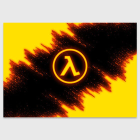 Поздравительная открытка с принтом HALF-LIFE в городе Новоалтайск, 100% бумага | плотность бумаги 280 г/м2, матовая, на обратной стороне линовка и место для марки
 | Тематика изображения на принте: aperture laboratories | black mesa | gordon freeman | half life | half life 3 | valve | блэк меса | вэлв | гордон фриман | халф лайф