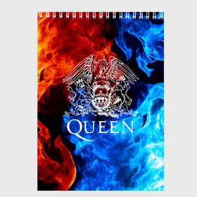 Скетчбук с принтом QUEEN в городе Новоалтайск, 100% бумага
 | 48 листов, плотность листов — 100 г/м2, плотность картонной обложки — 250 г/м2. Листы скреплены сверху удобной пружинной спиралью | queen | rock | we will rock you | брайан мэи | группа queen | группа квин | джон дикон | квин | королева | король | роджер тейлор | рок | фредди меркьюри