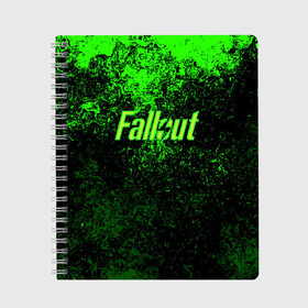 Тетрадь с принтом FALLOUT в городе Новоалтайск, 100% бумага | 48 листов, плотность листов — 60 г/м2, плотность картонной обложки — 250 г/м2. Листы скреплены сбоку удобной пружинной спиралью. Уголки страниц и обложки скругленные. Цвет линий — светло-серый
 | Тематика изображения на принте: bethesda | bethesda game studios | fallout | fallout 4 | game | vault   tec | vault boy | игры | постапокалипсис | убежище 101