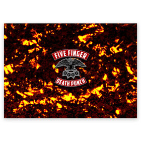 Поздравительная открытка с принтом Five Finger Death Punch в городе Новоалтайск, 100% бумага | плотность бумаги 280 г/м2, матовая, на обратной стороне линовка и место для марки
 | 5fdp | death | ffdp | finger | five | five finger death punch | punch | грув метал