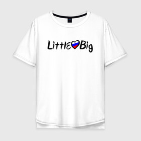 Мужская футболка хлопок Oversize с принтом Little Big в городе Новоалтайск, 100% хлопок | свободный крой, круглый ворот, “спинка” длиннее передней части | 20 | 2020 | big | eurovision | hooligans | little | music | rus | russian | биг | бузова | евровидение | ильич | литл | музыка | россия | флаг | шрифт