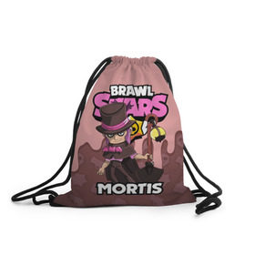 Рюкзак-мешок 3D с принтом BRAWL STARS MORTIS в городе Новоалтайск, 100% полиэстер | плотность ткани — 200 г/м2, размер — 35 х 45 см; лямки — толстые шнурки, застежка на шнуровке, без карманов и подкладки | brawl stars | brawl stars mortis | brawler | mortis | бравл старз | бравлер | мортис