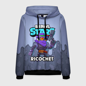 Мужская толстовка 3D с принтом BRAWL STARS RICOCHET в городе Новоалтайск, 100% полиэстер | двухслойный капюшон со шнурком для регулировки, мягкие манжеты на рукавах и по низу толстовки, спереди карман-кенгуру с мягким внутренним слоем. | brawl stars | brawl stars ricochet | brawler | ricochet | бравл старз | бравлер | игры | рикошет