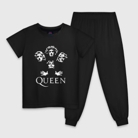 Детская пижама хлопок с принтом QUEEN (НА СПИНЕ) в городе Новоалтайск, 100% хлопок |  брюки и футболка прямого кроя, без карманов, на брюках мягкая резинка на поясе и по низу штанин
 | queen | rock | we will rock you | брайан мэи | группа queen | группа квин | джон дикон | квин | королева | король | роджер тейлор | рок | фредди меркьюри